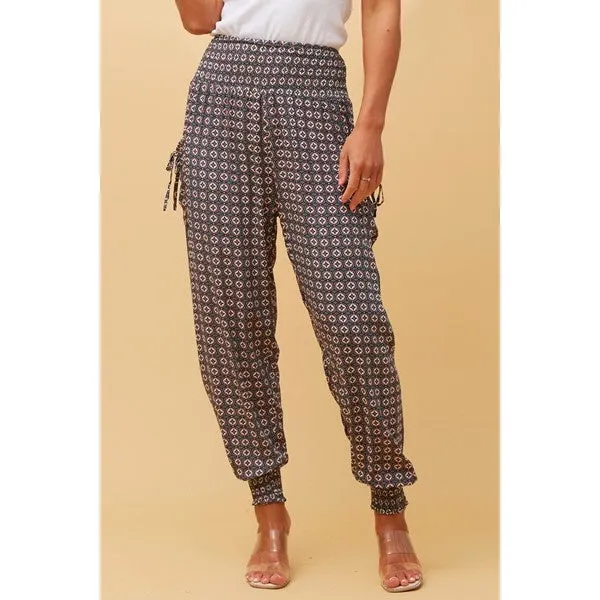 ABSTRACT PRINT BOHO HAREM PANTS