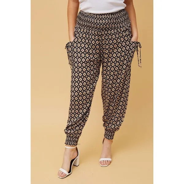 ABSTRACT PRINT BOHO HAREM PANTS