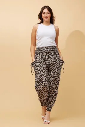 ABSTRACT PRINT BOHO HAREM PANTS