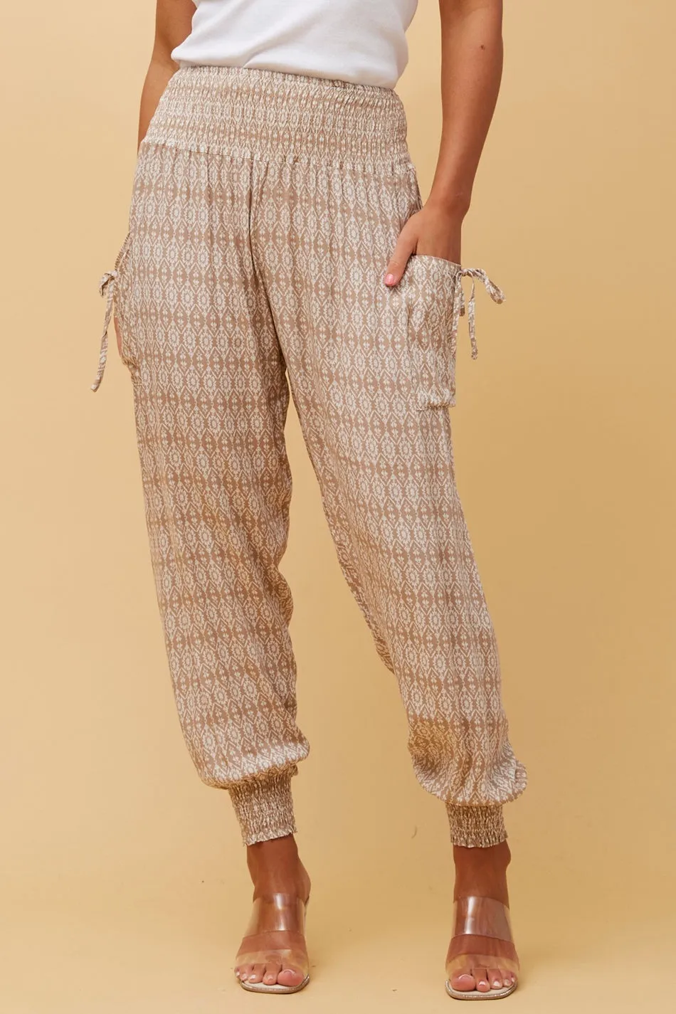 ABSTRACT PRINT BOHO HAREM PANTS