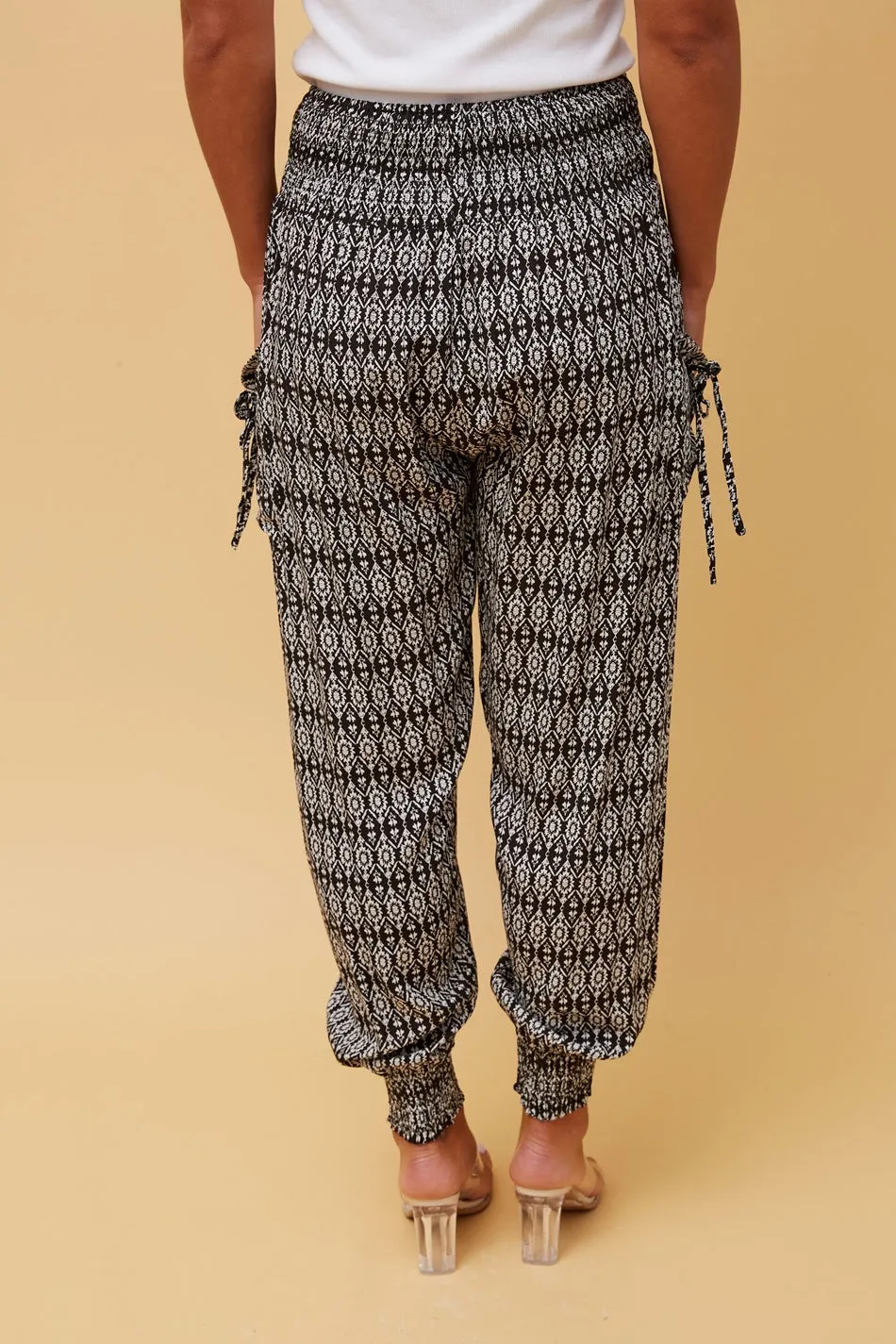 ABSTRACT PRINT BOHO HAREM PANTS