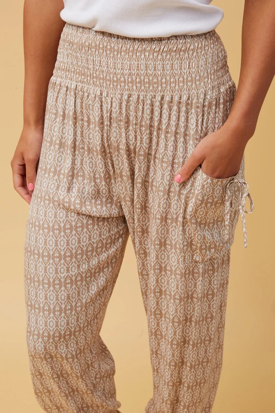 ABSTRACT PRINT BOHO HAREM PANTS