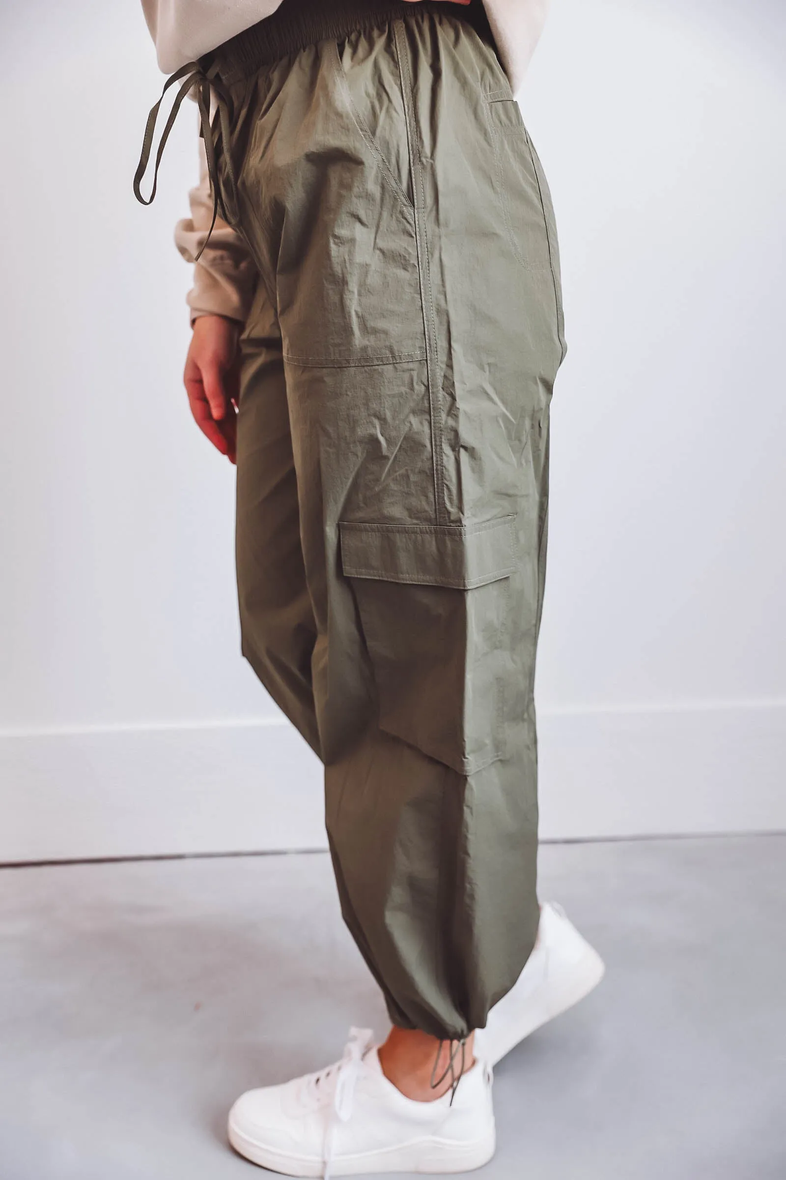 Alana Cargo Pants-Olive