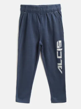 Alcis Boys Navy Blue Brand Logo Print Track Pants