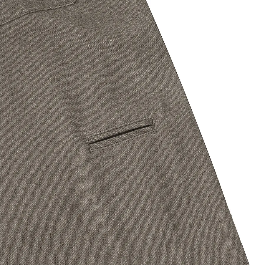 A[S]USL COTTON LINEN ALLOVER PANTS-CHARCOAL