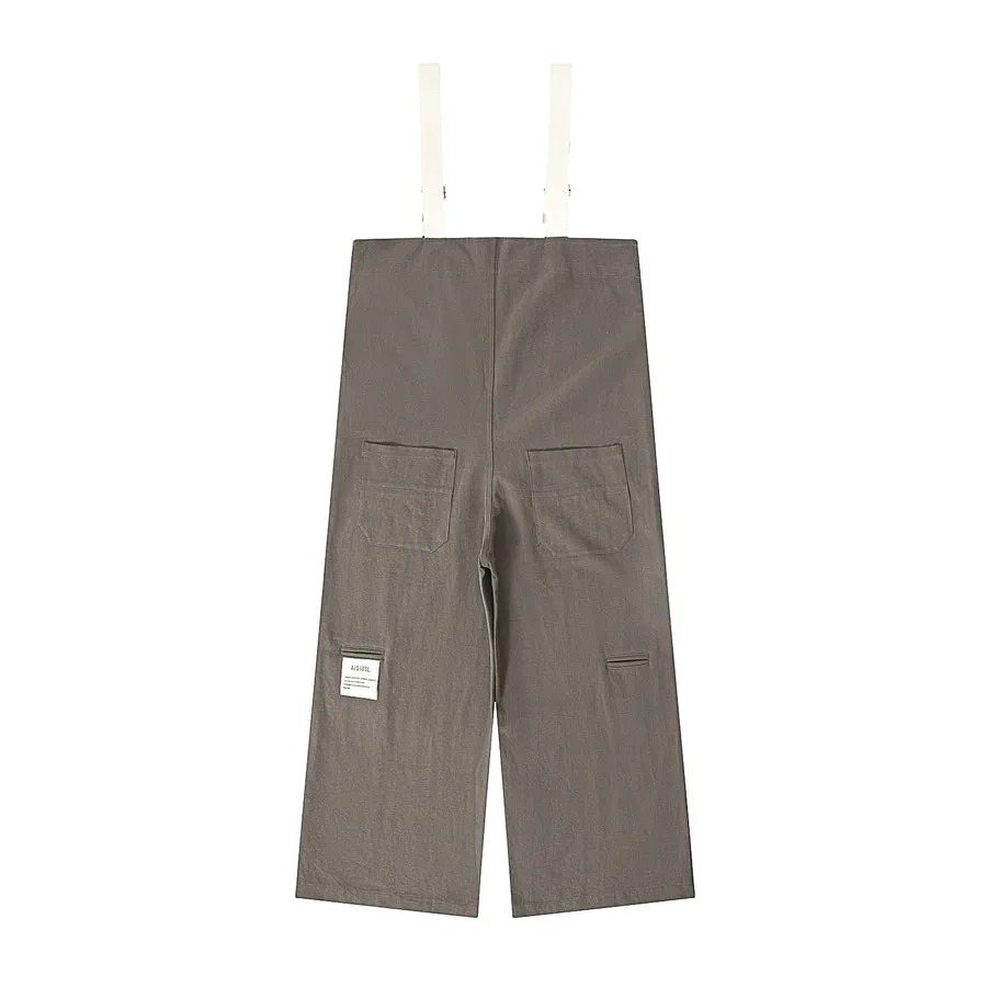 A[S]USL COTTON LINEN ALLOVER PANTS-CHARCOAL