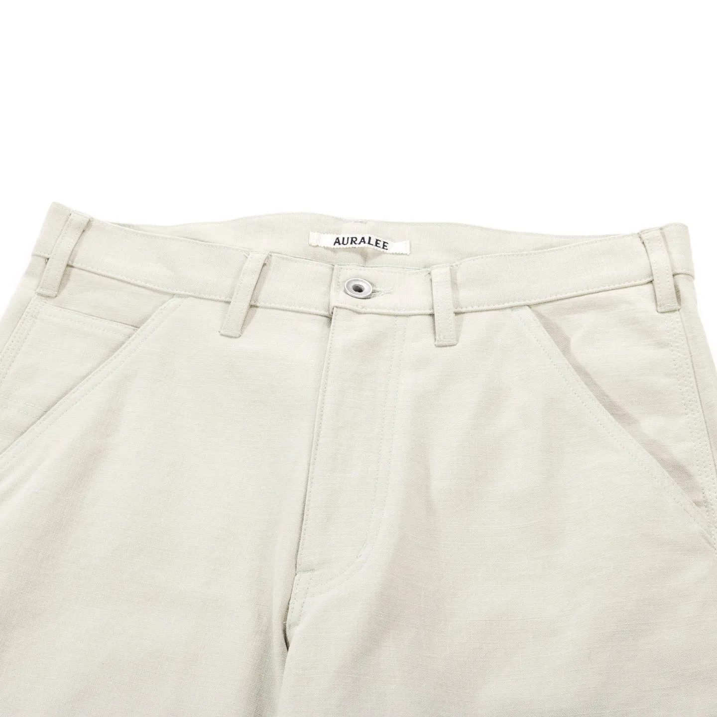 AURALEE WASHED HEAVY CANVAS PANTS IVORY