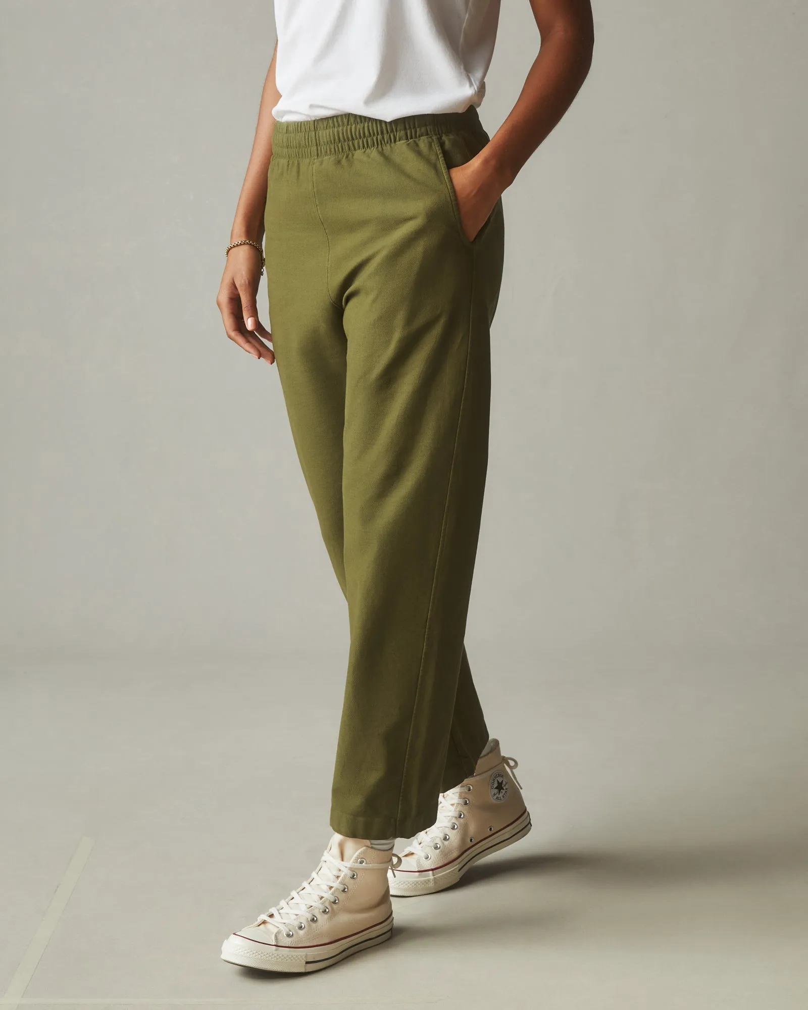 Brushed Twill Pant - Moss