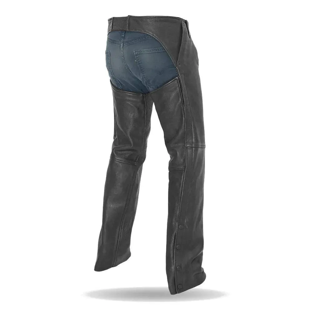 Bully Unisex Motorcycle Platinum Leather Chaps