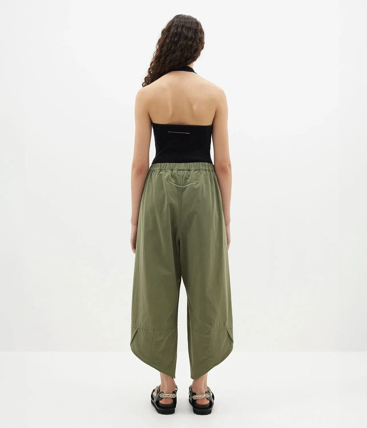 CANVAS SPLIT HEM PANT- KHAKI