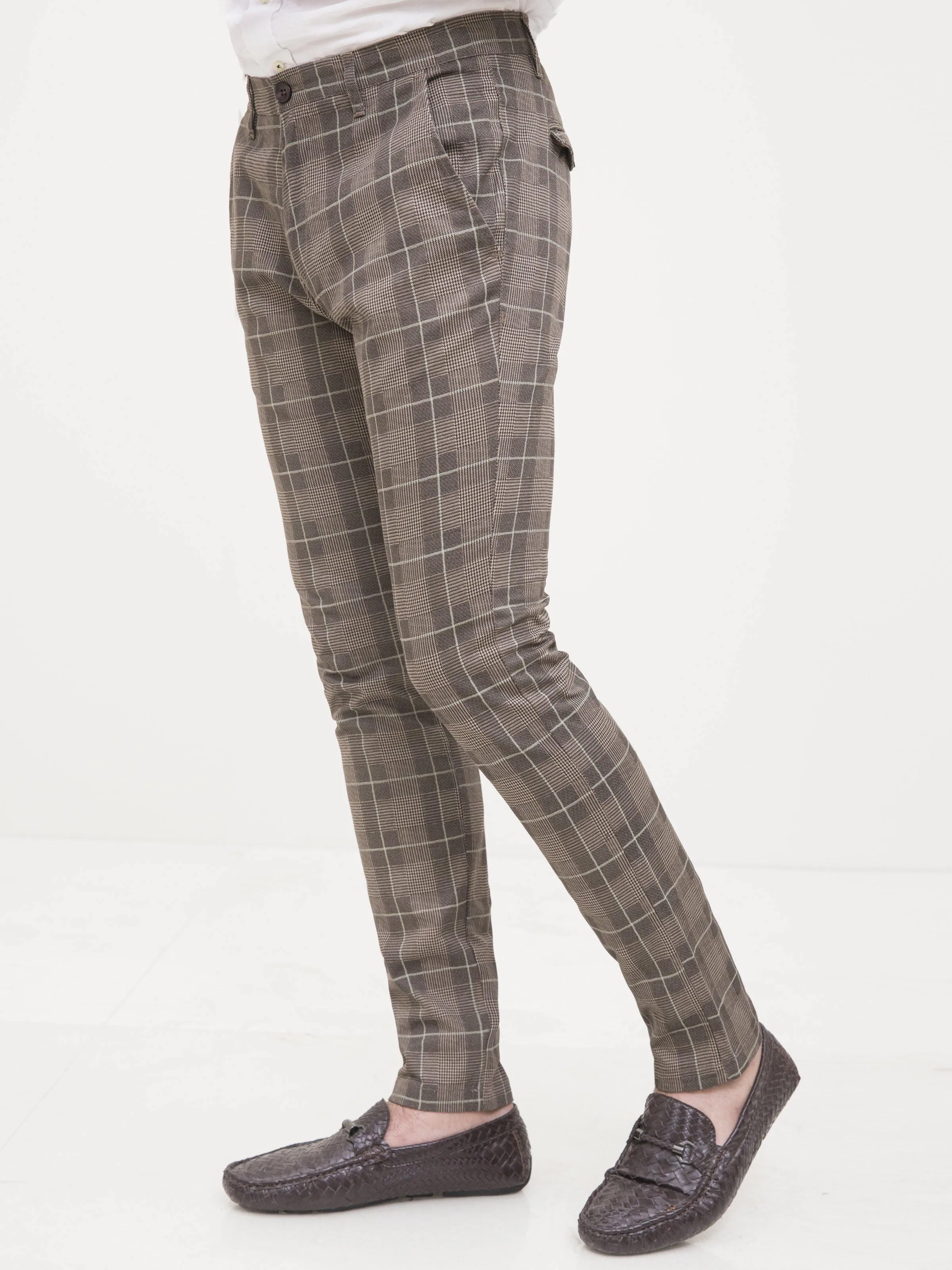 CASUAL PANT CROSS POCKET WITH FLAP SLIM FIT KHAKI BROWN