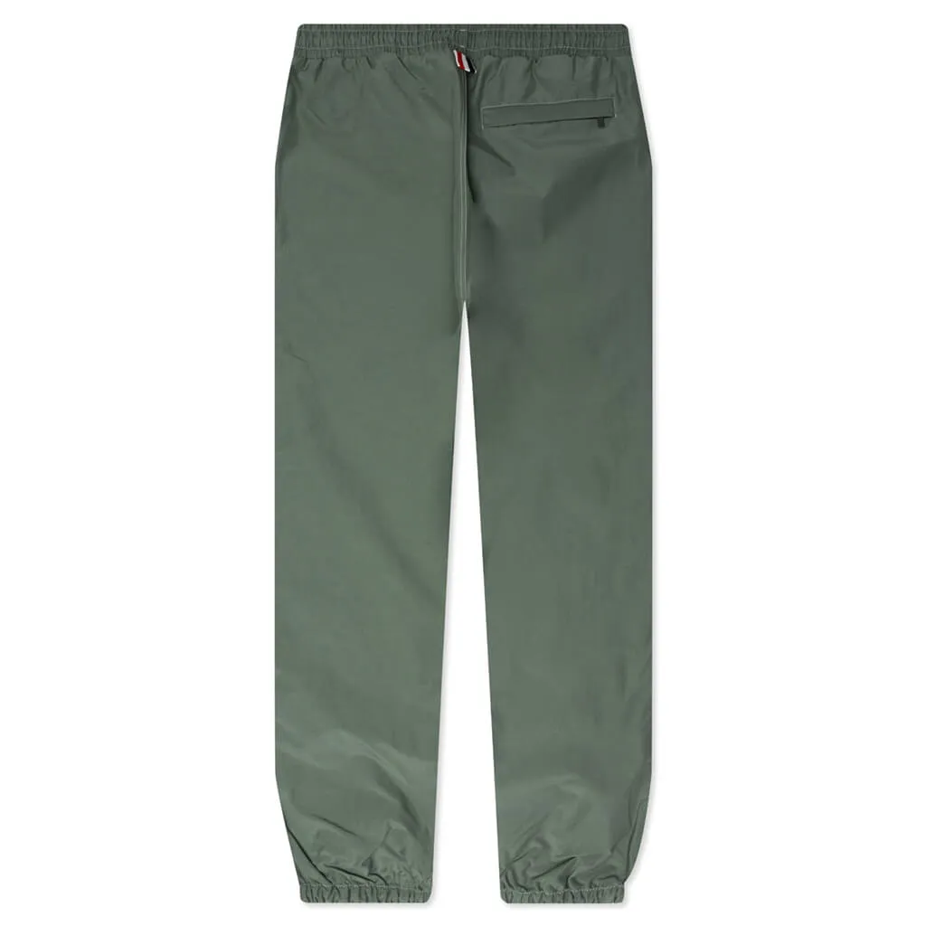 Contrast White Stitching Track Pants - Dark Green