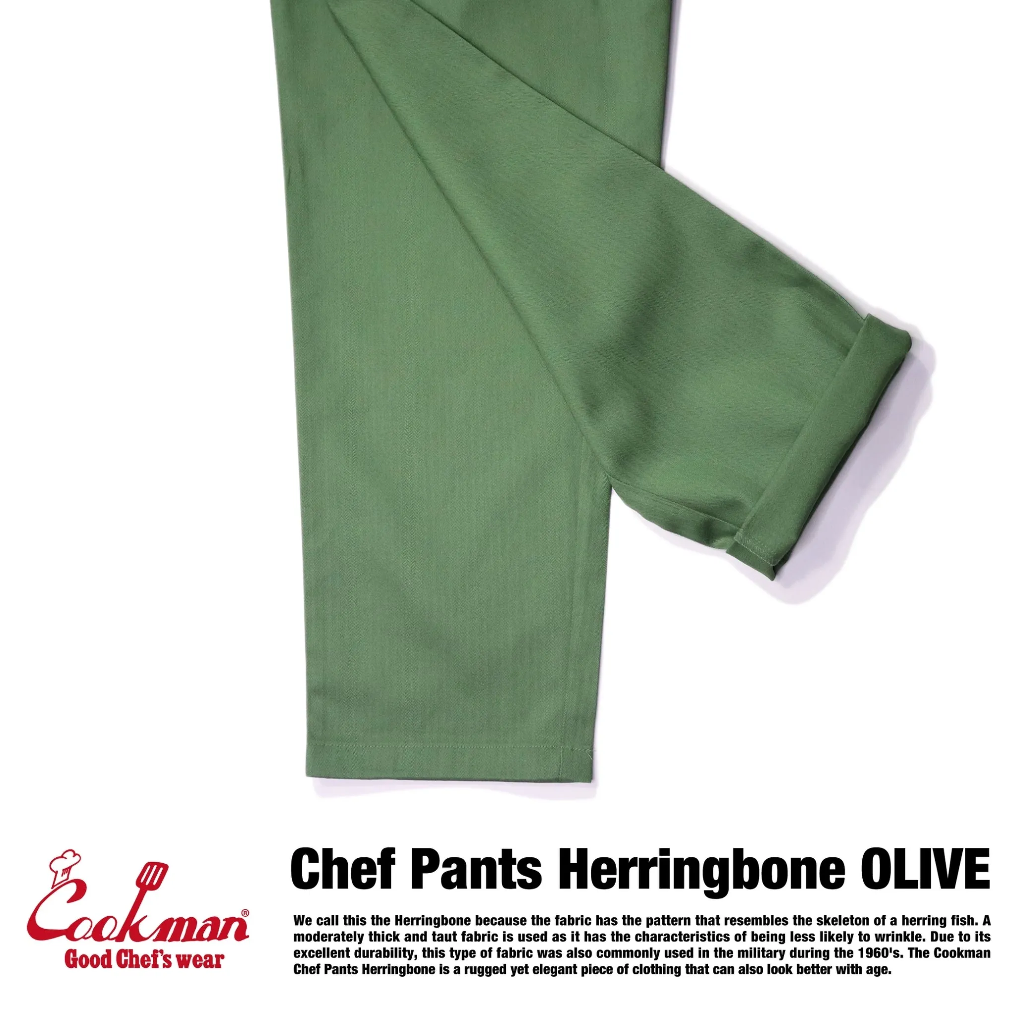 Cookman Chef Pants - Herringbone : Olive