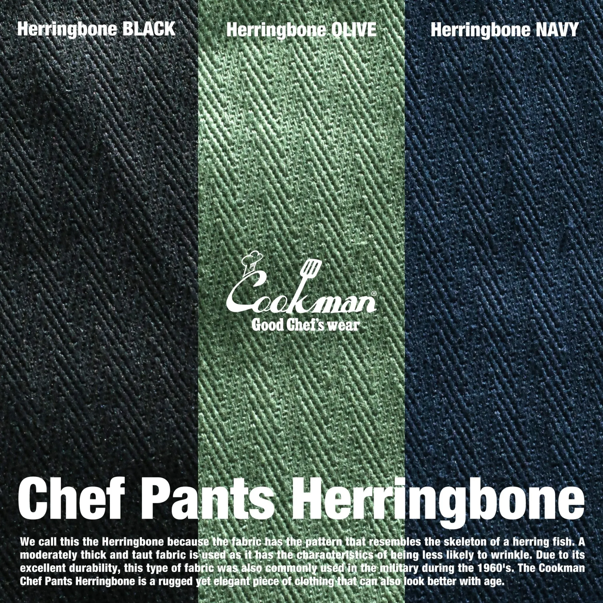 Cookman Chef Pants - Herringbone : Olive