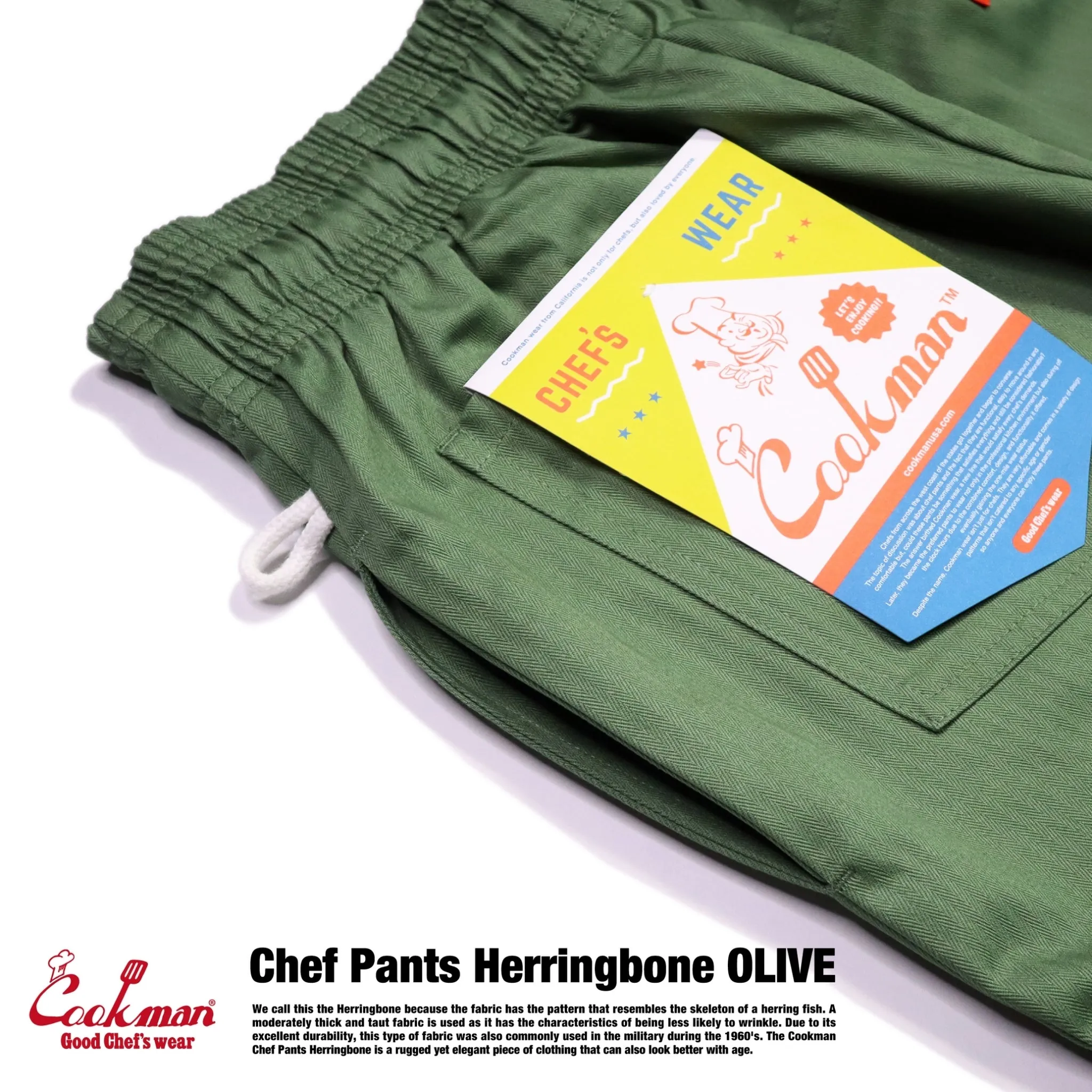 Cookman Chef Pants - Herringbone : Olive