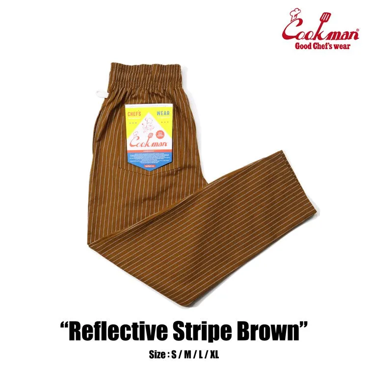 Cookman Chef Pants - Reflective Stripe : Brown