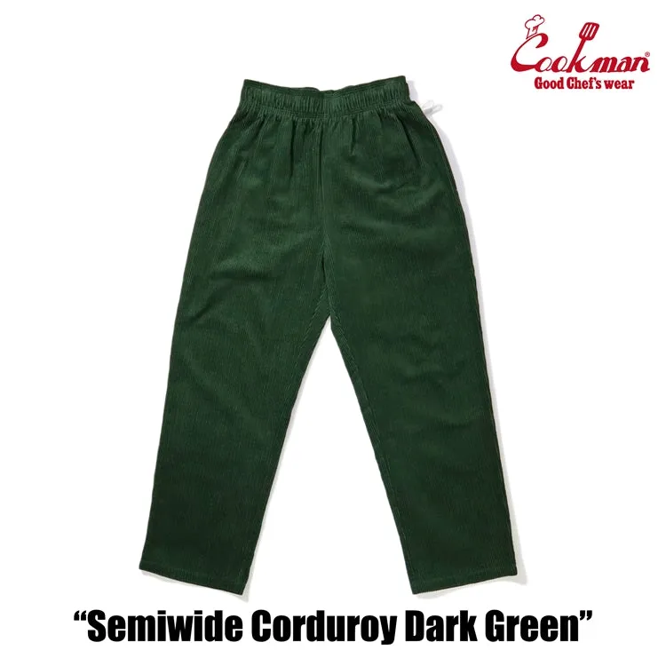 Cookman Chef Pants Semiwide- Corduroy : Dark Green