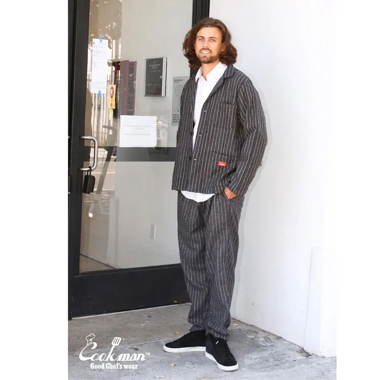 Cookman Chef Pants - Wool Mix Stripe : Gray