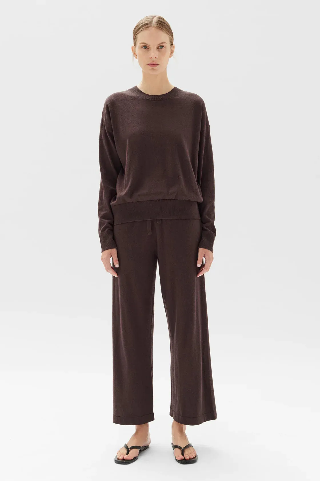 Cotton Cashmere Pant Chestnut