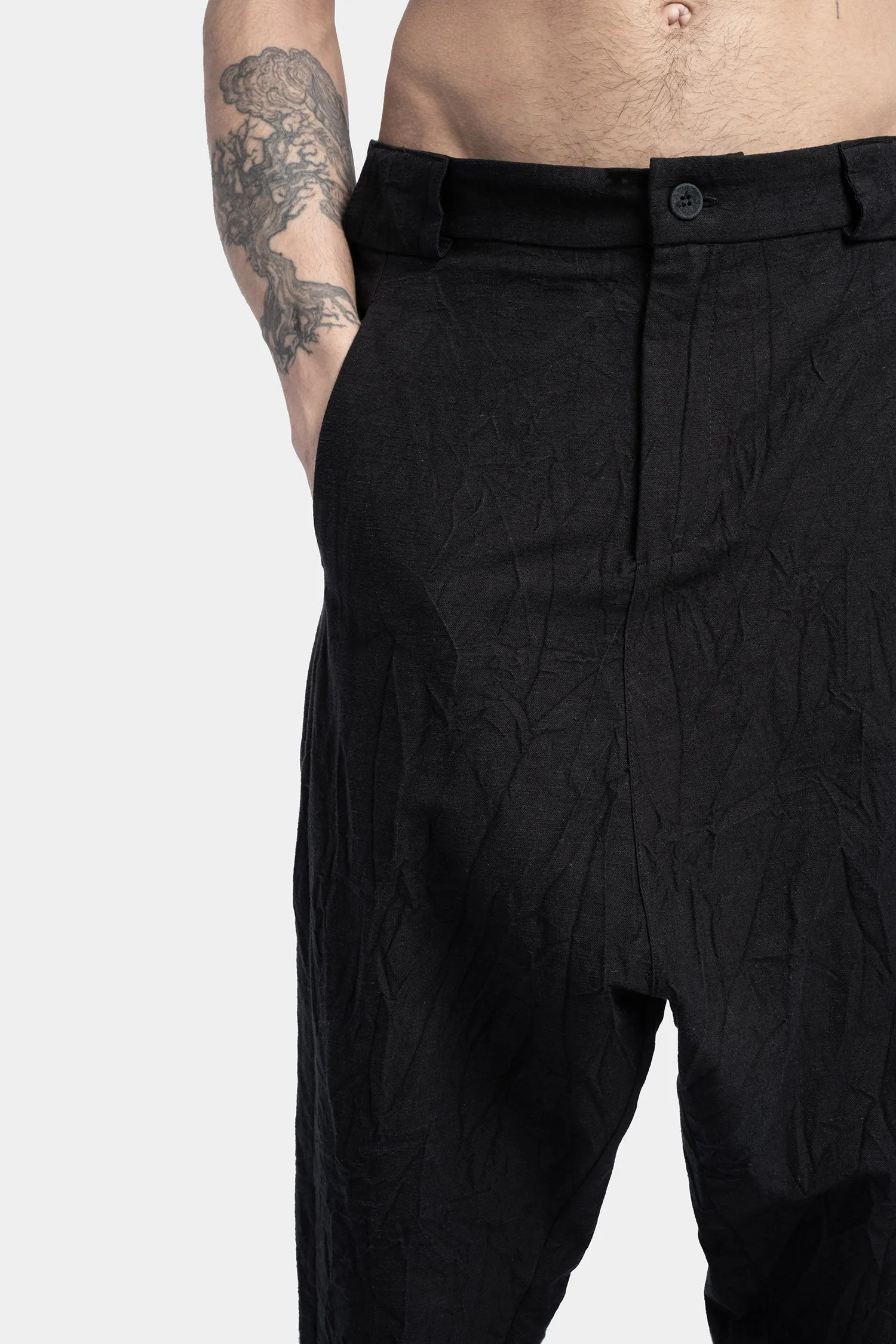 Elegant Crinkled Linen Blend Pants for Effortless Style and Comfort