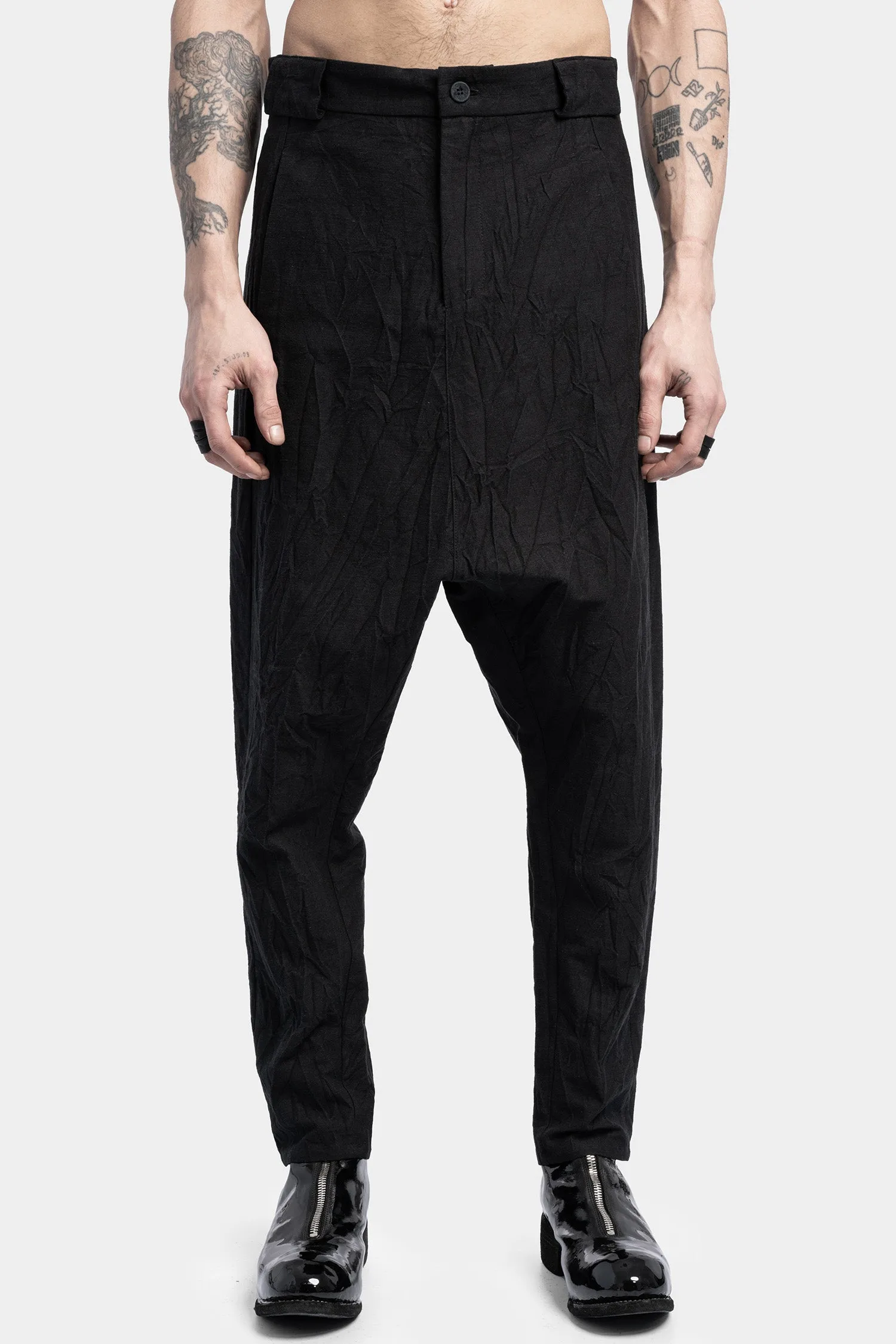 Elegant Crinkled Linen Blend Pants for Effortless Style and Comfort