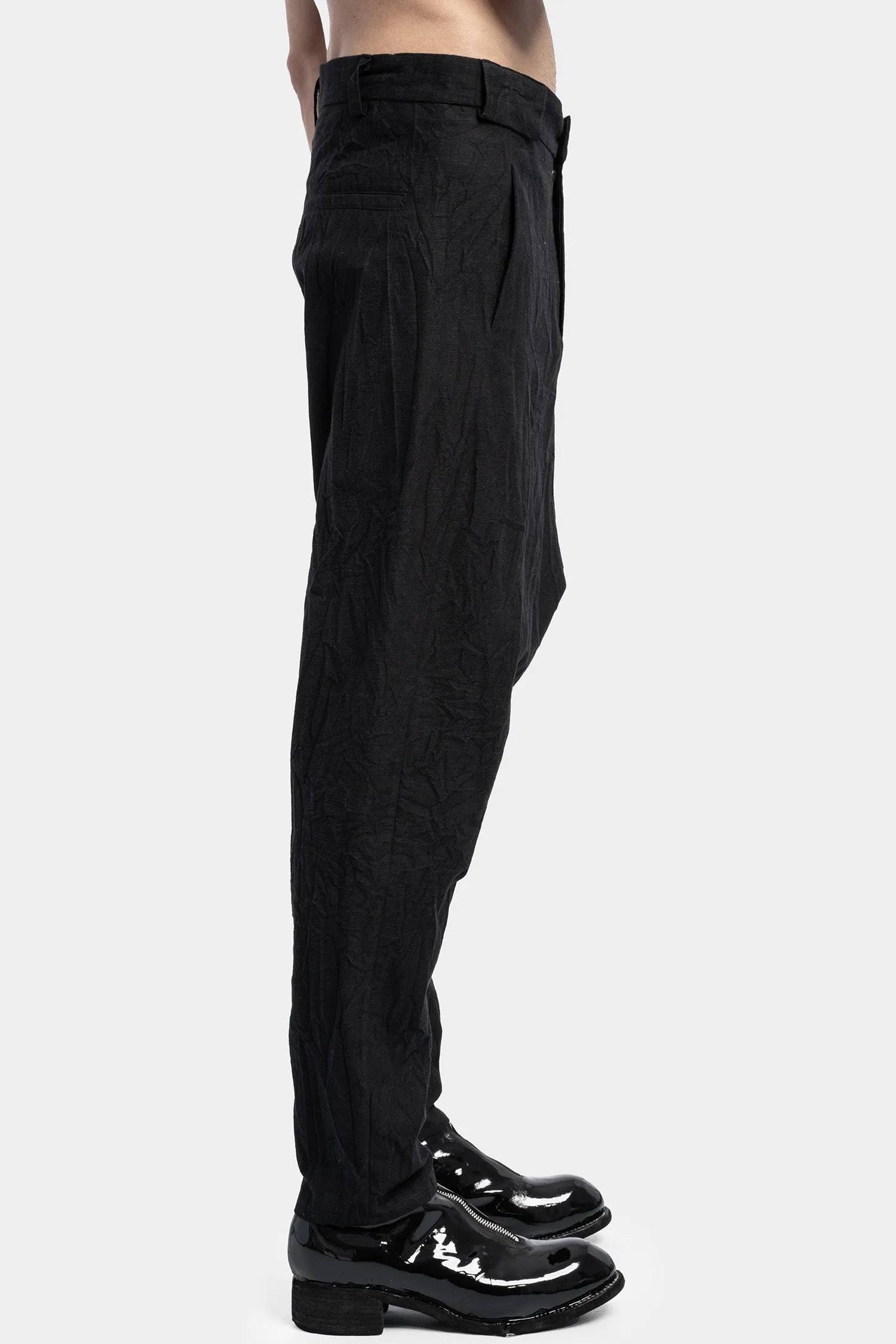 Elegant Crinkled Linen Blend Pants for Effortless Style and Comfort