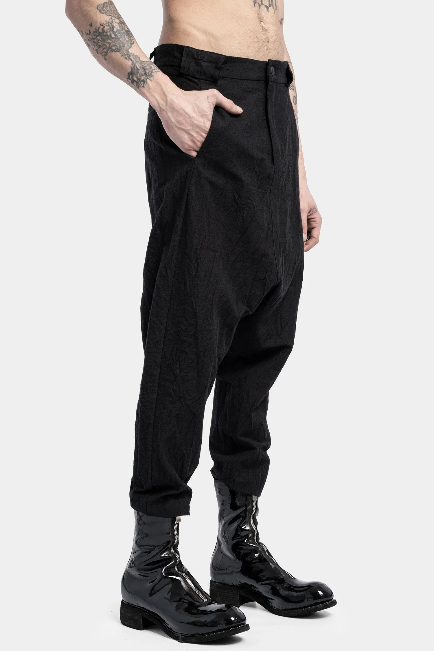 Elegant Crinkled Linen Blend Pants for Effortless Style and Comfort