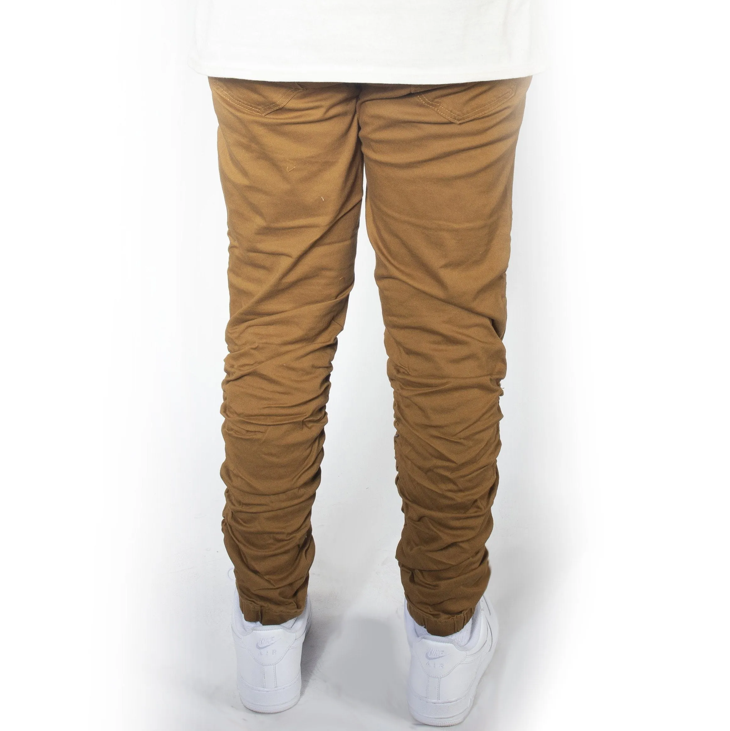 Dark Wheat Twill Bungee Jogger Pants JG882