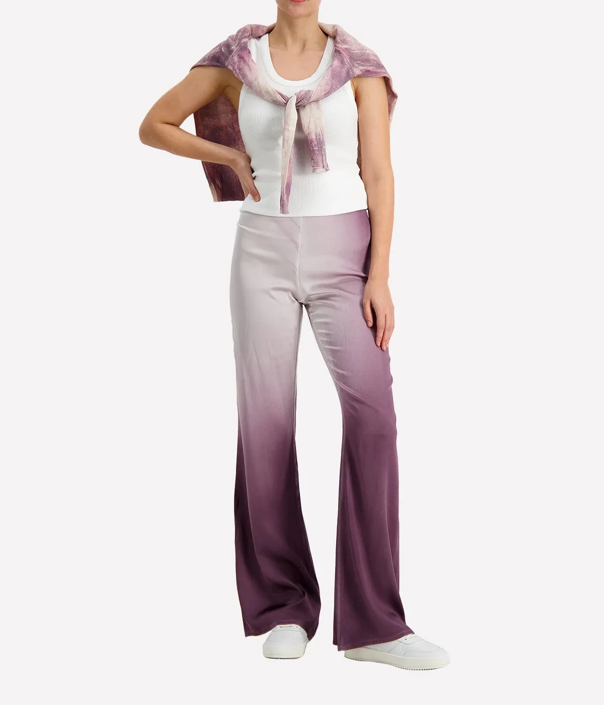 Degrade Silk Flare Pant in Lavender