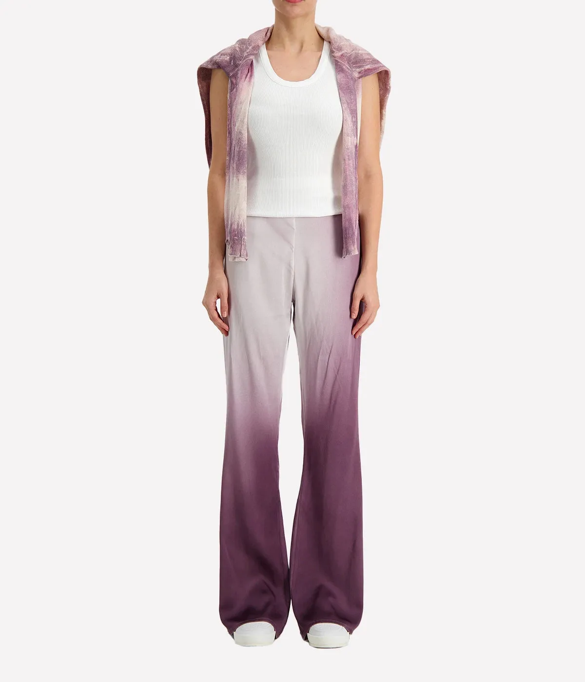 Degrade Silk Flare Pant in Lavender