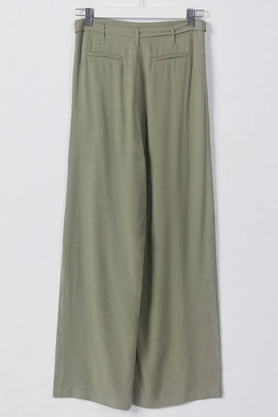 Divine Sage Wide Leg Pleat Front Drapey Pant