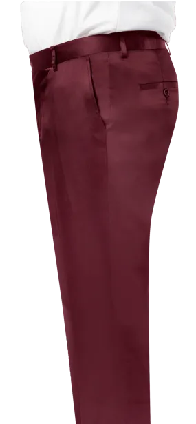 EJ Samuel Wine Satin Pants PS02