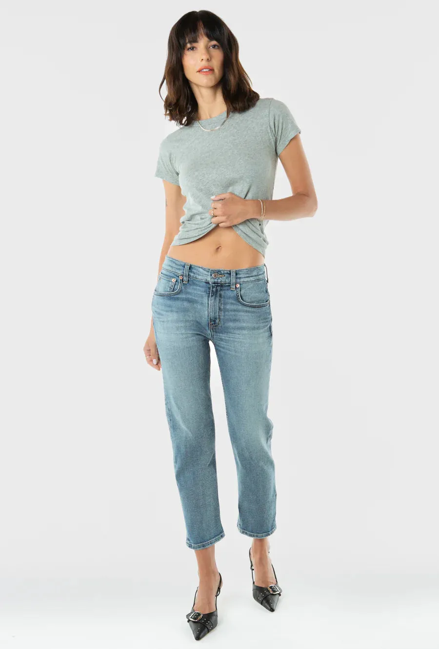 Etica Rae Mid Rise Straight Jeans