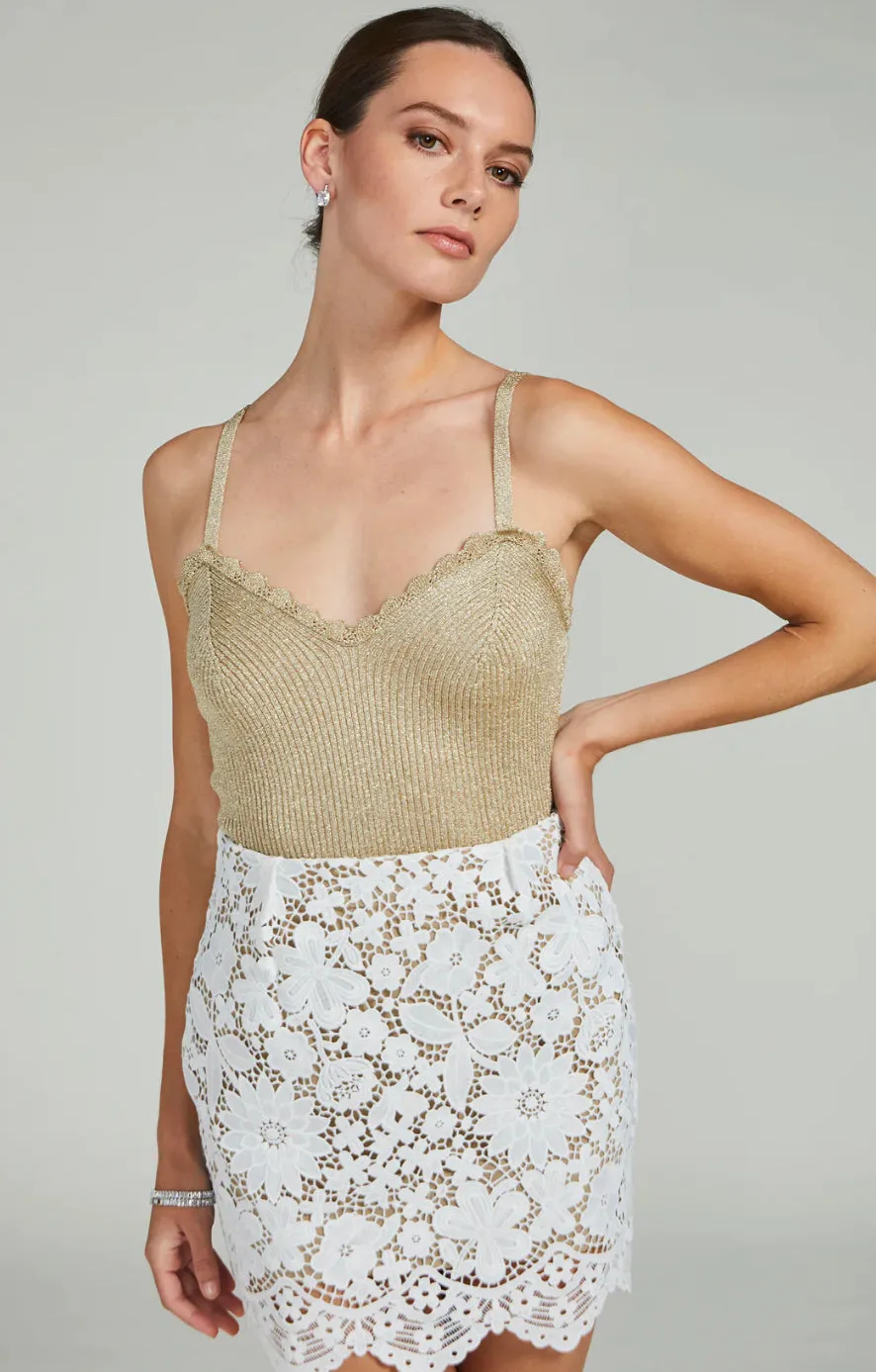 Generation Love - Marina Metallic Sweater - Cami Pale Gold