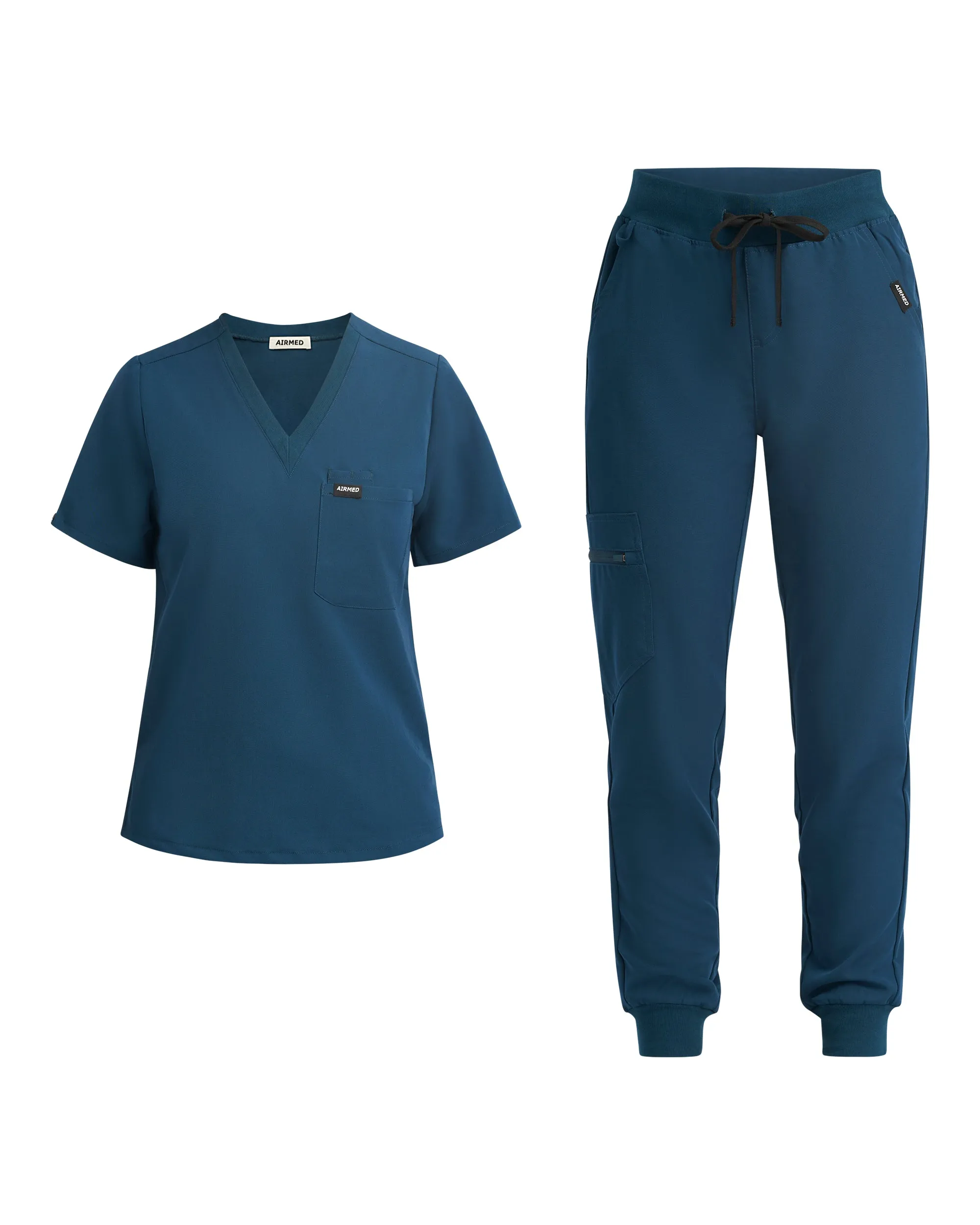 Gibraltar Blue One Pocket Top and Scrub Jogger Set