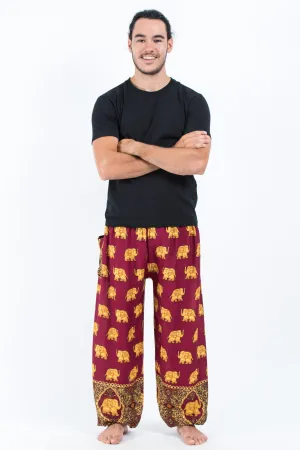 Golden Elephant Men's Elephant Pants in Maroon