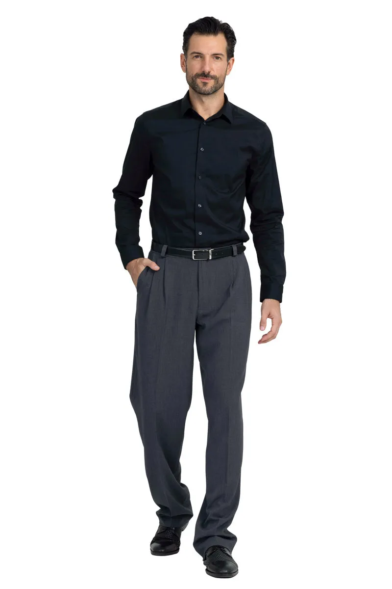 Grey Tango Pants With Two Pleats