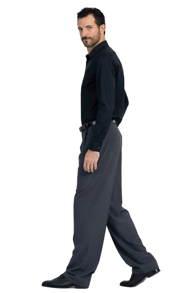 Grey Tango Pants With Two Pleats