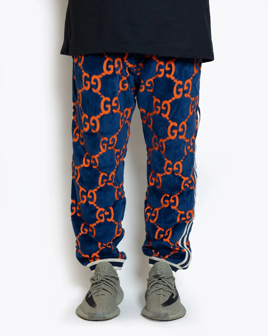 GUCCI NAVY GG CHENILLE LOUNGE PANTS