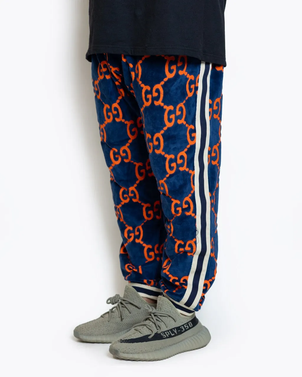 GUCCI NAVY GG CHENILLE LOUNGE PANTS