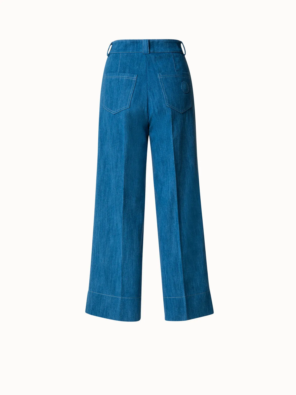 High Waist 7/8 Hose aus Stretch Denim