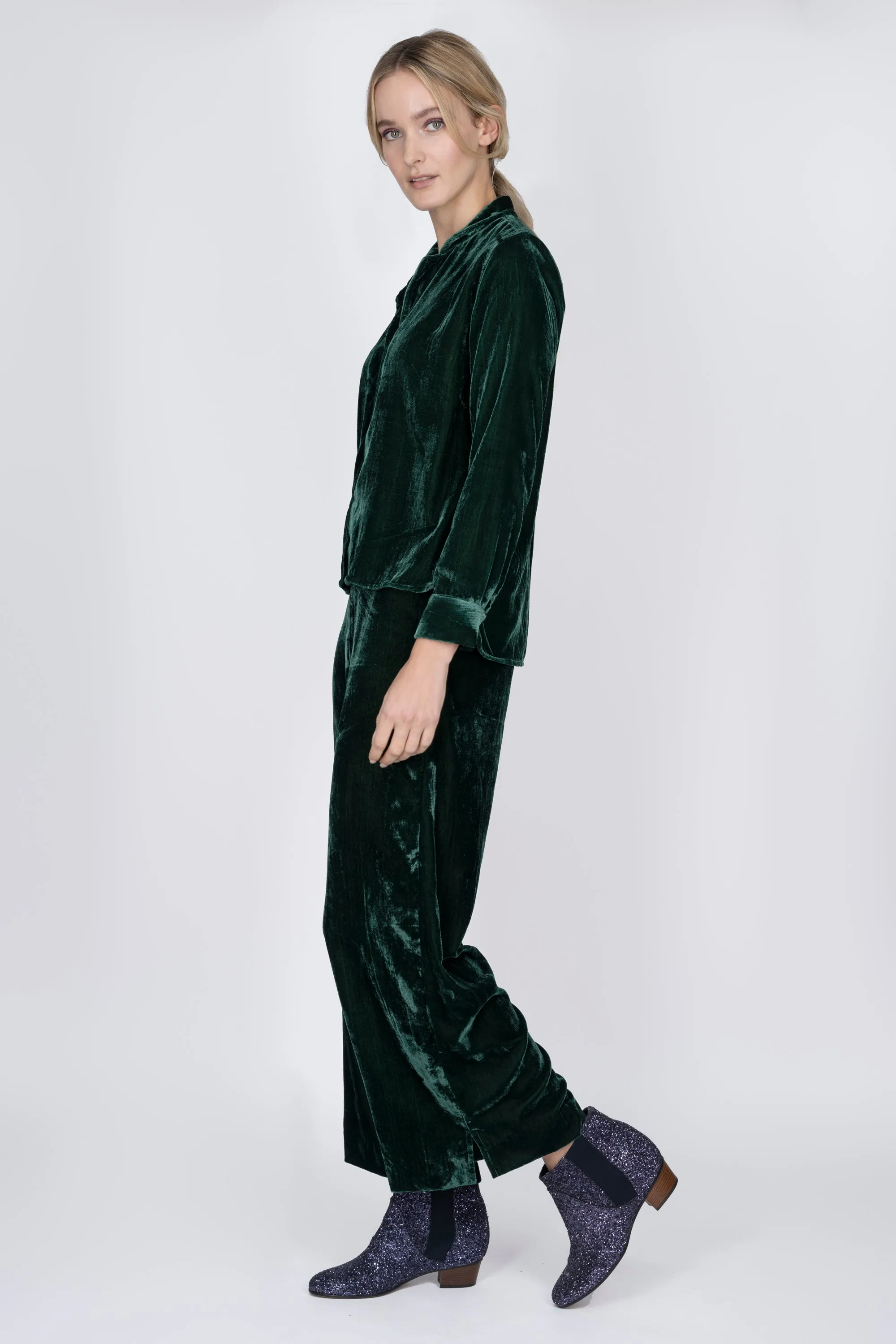 Jimie Emerald Velvet Pant