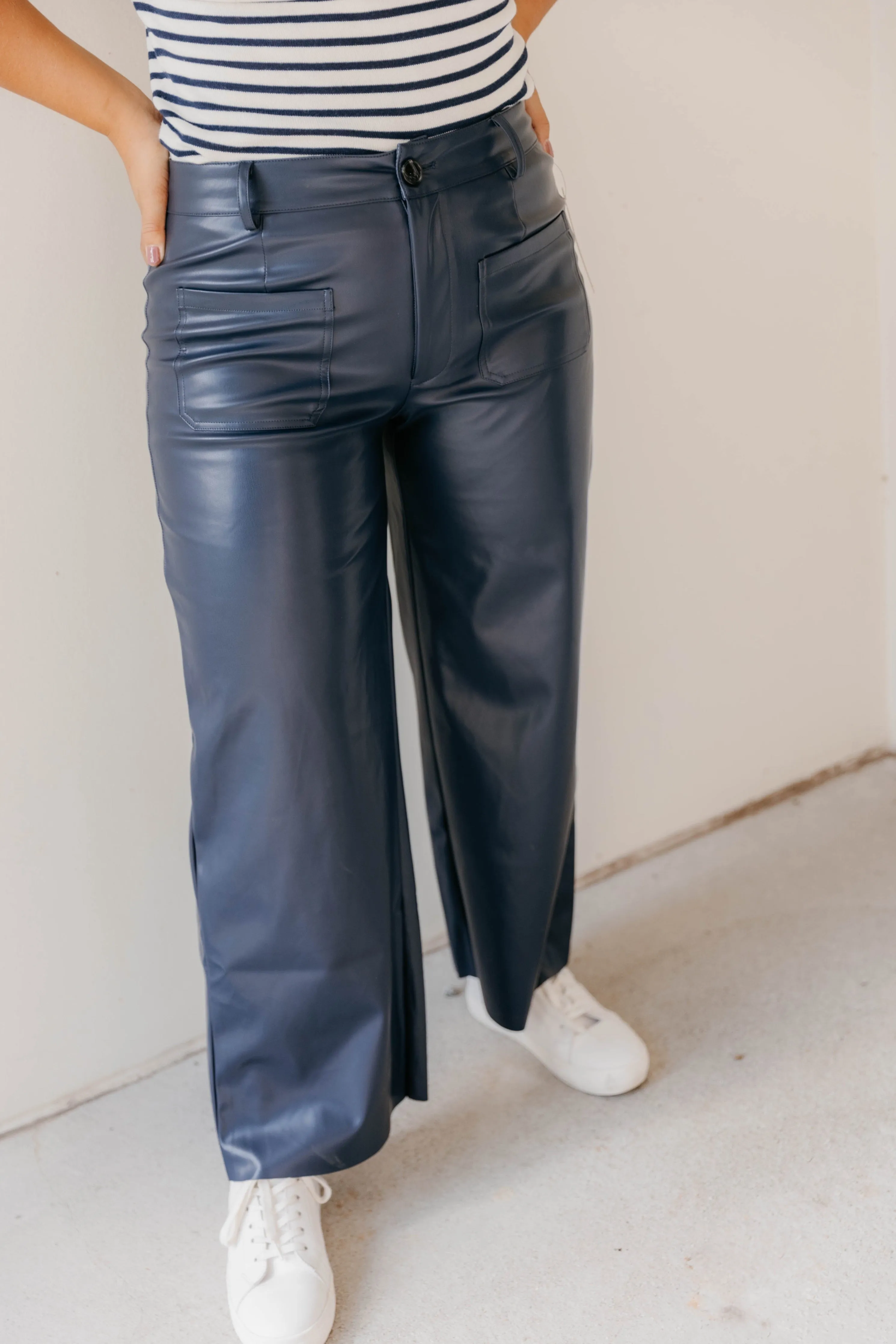 Juliana Patch Pocket Leather Pants - Final Sale 40% off