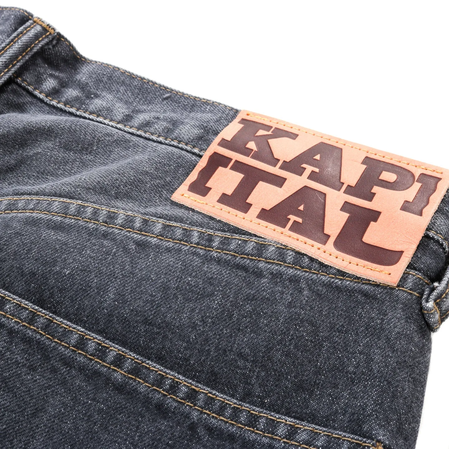 KAPITAL 14OZ BLACK DENIM 5P CONEY OKAGILLY