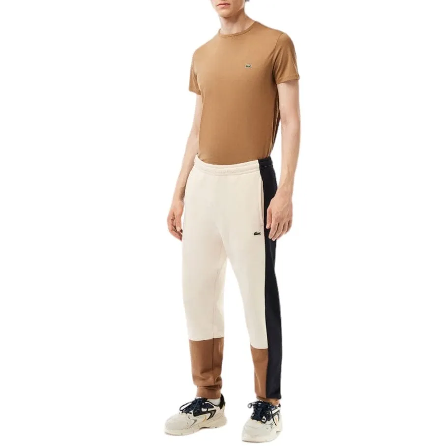 Lacoste Regular Fit Colorblock Joggers (Off White/Brown/Navy) XH1300-51