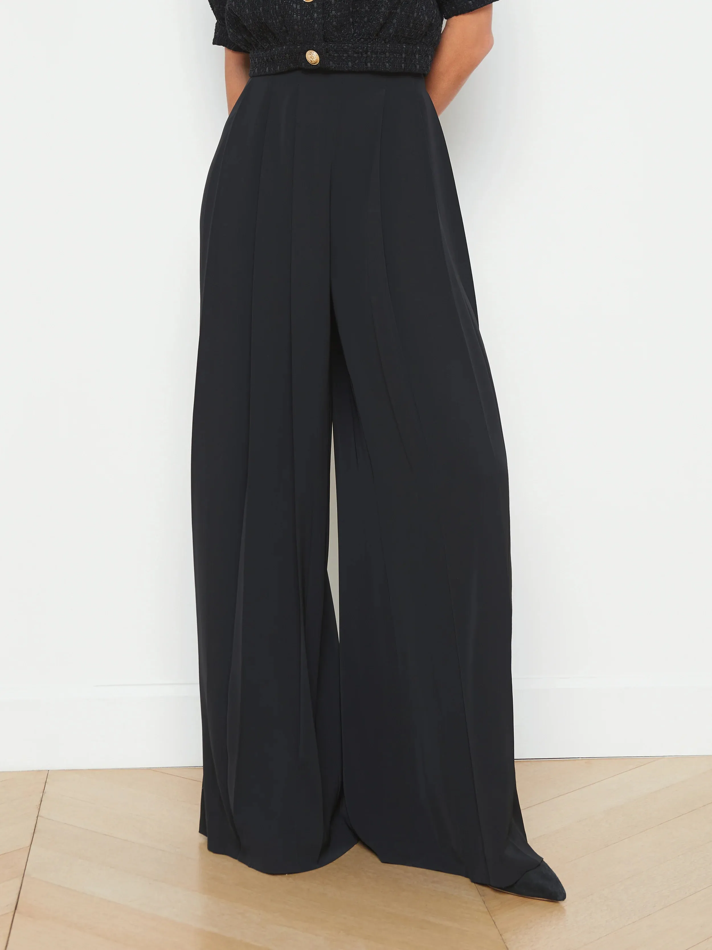 L’agence - Nova Pleated Wide Leg Pant - Black