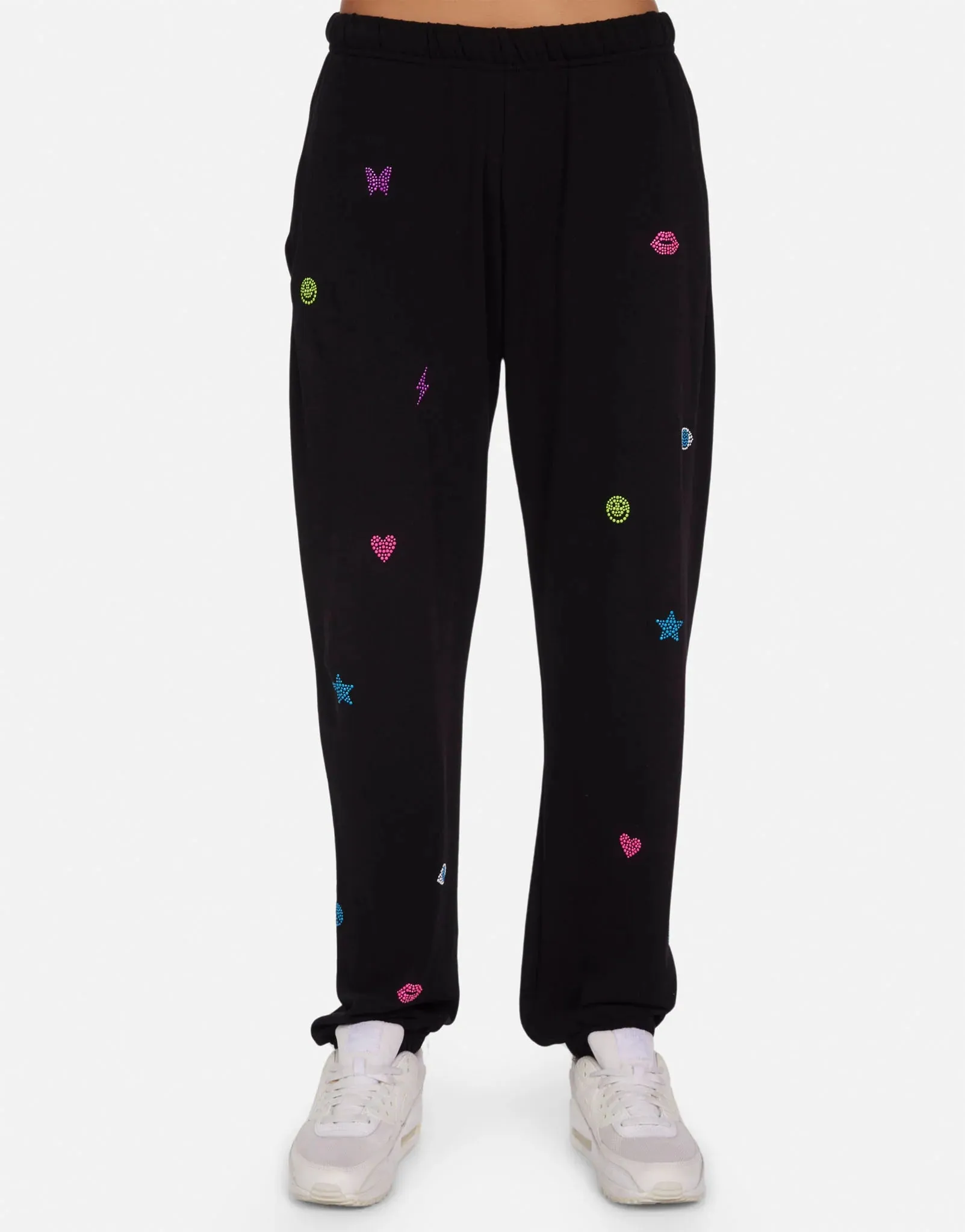 Lauren Moshi Chantria Neon Stud Elements Sweatpants