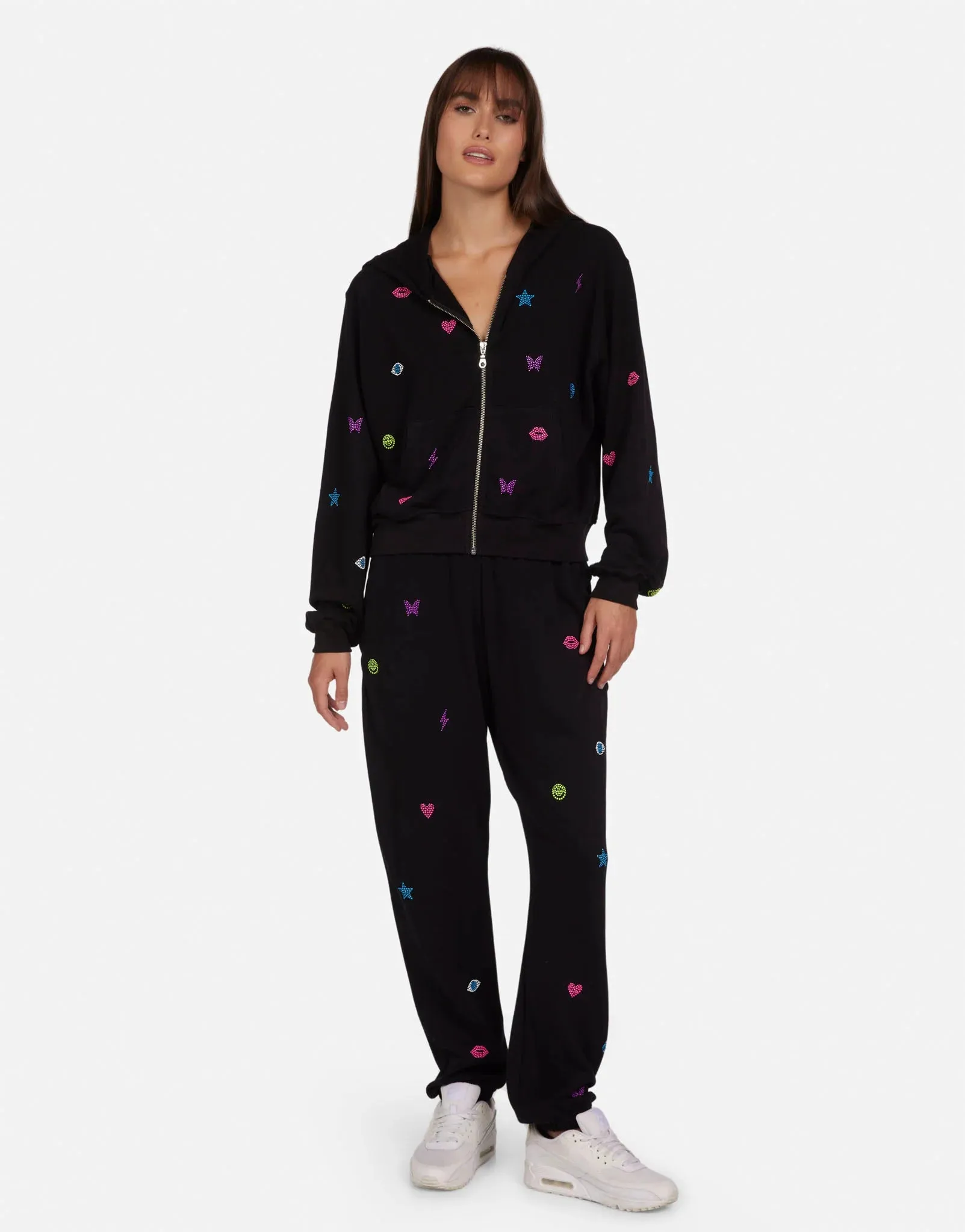 Lauren Moshi Chantria Neon Stud Elements Sweatpants