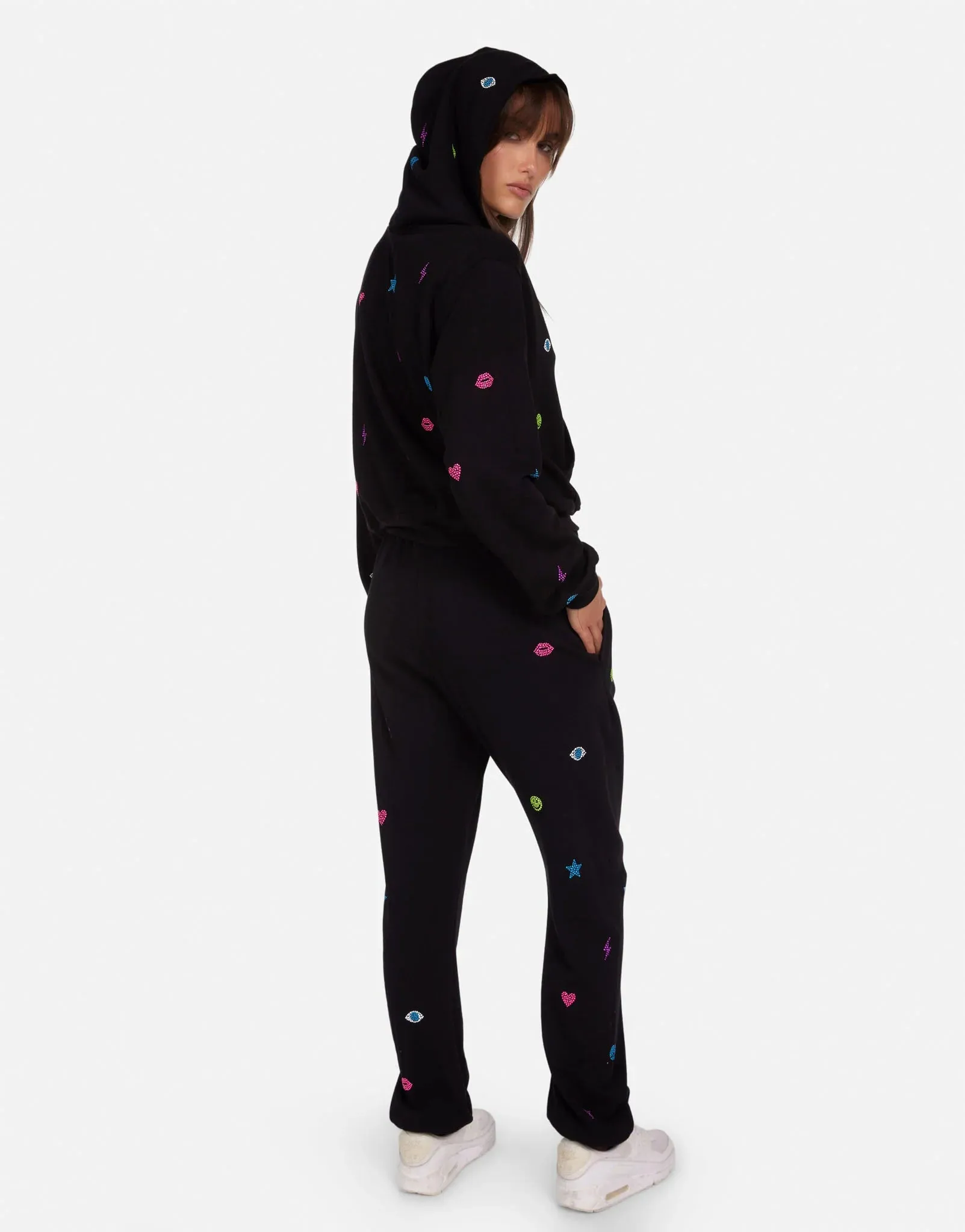 Lauren Moshi Chantria Neon Stud Elements Sweatpants