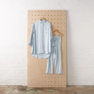 Long Bamboo Shirt - Pale Blue